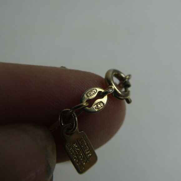 Gold Tone Puffy Heart Slide Pendant on Ultima 24kt Gold Plated Chain Necklace - Picture 9 of 10